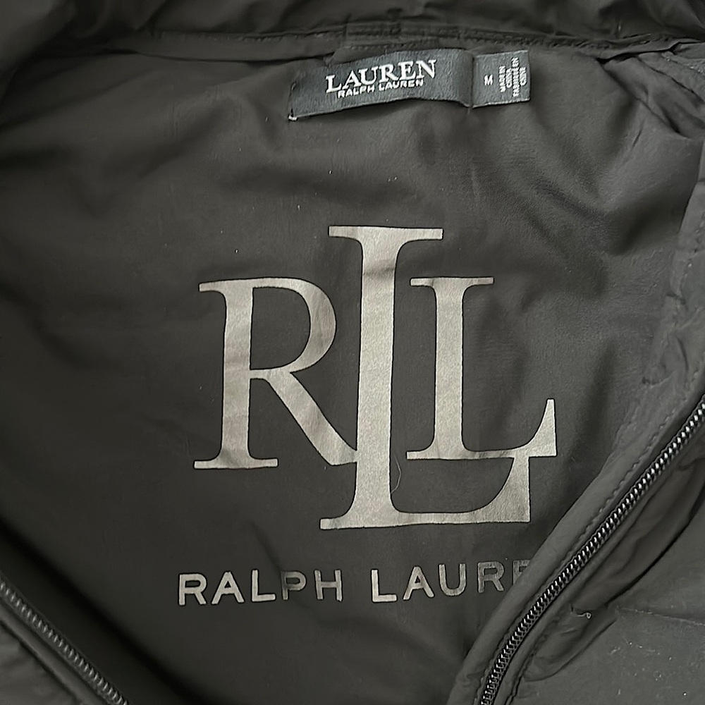 Lauren Ralph Lauren Black Quilted Puffy Hooded Long Sleeve Jacket Coat **Sz M** - Picture 5 of 5
